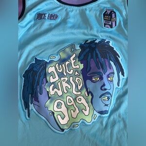 Juice Wrld Sleeveless Tank Top Men Blue Basketball Jersey Size xl Lucid Dreams